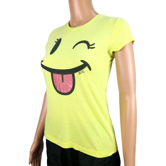 Justice "Smile" Youth T-Shirt Sz 12 Summer Bright Happy - Picture 2 of 6
